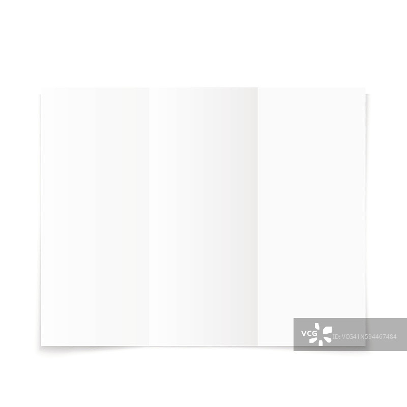 空白白色三折纸宣传册与阴影图片素材