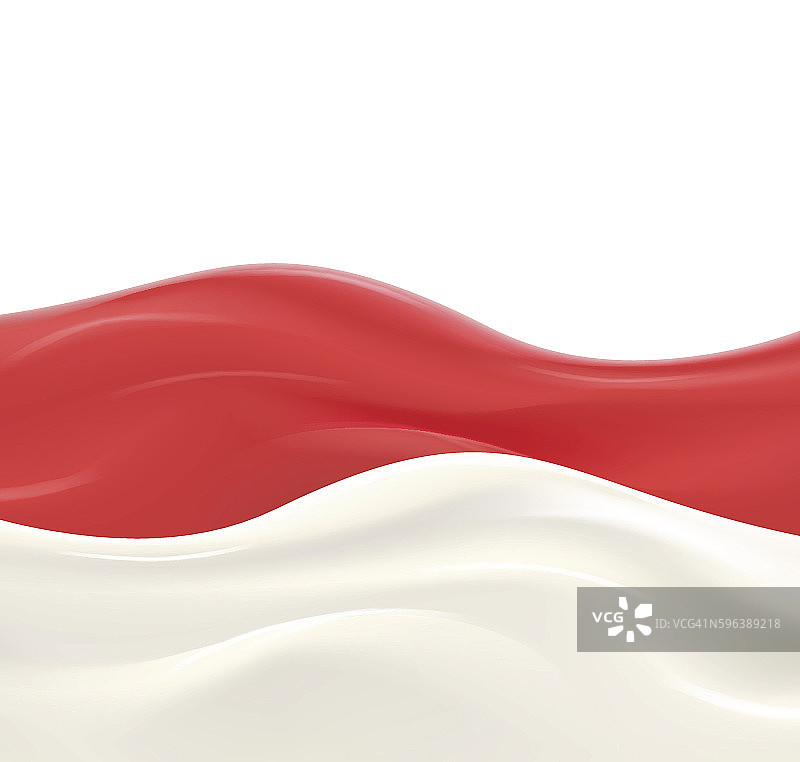 牛奶波加红醋栗果酱或糖浆在白色的背景。图片素材