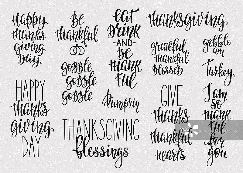 感恩节字体排版集图片素材