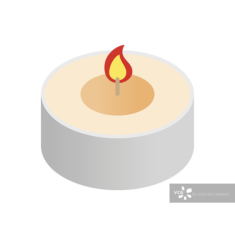 圆形水疗蜡烛等距图标图片素材