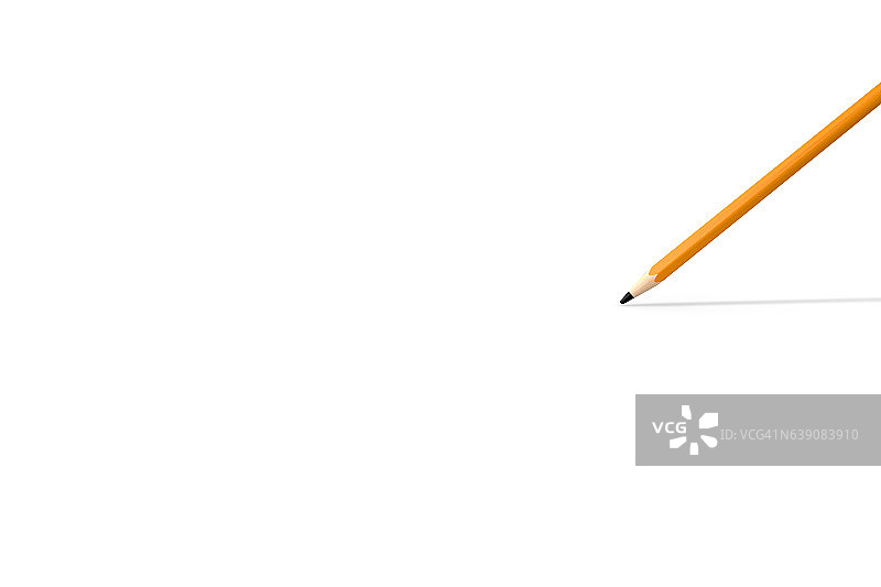 3d插图铅笔在白色的背景图片素材