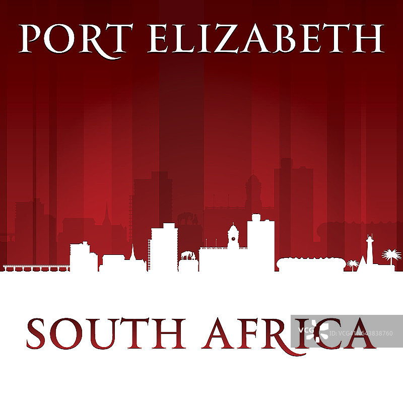 南非伊丽莎白港城市天际线轮廓图片素材