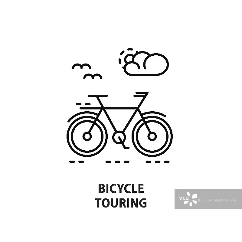 现代矢量标志自行车旅游孤立在白色图片素材