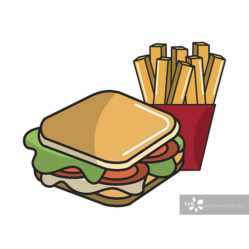 三明治配薯条是法国的标志图片素材