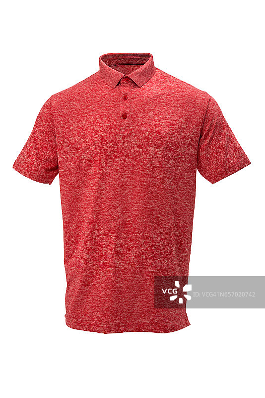 高尔夫红白t恤上的白色背景图片素材
