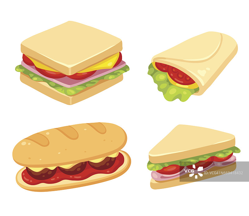 三明治插图集图片素材
