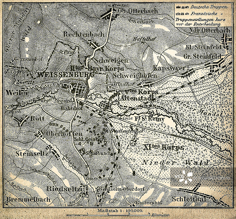 卫森堡战役或卫森堡战役地图图片素材