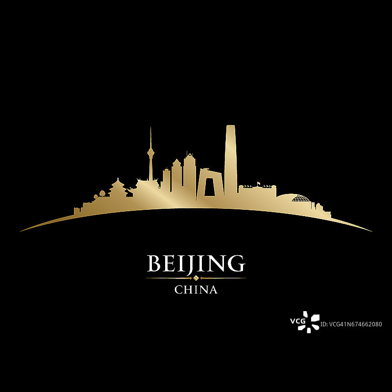 北京中国城市天际线剪影图片素材