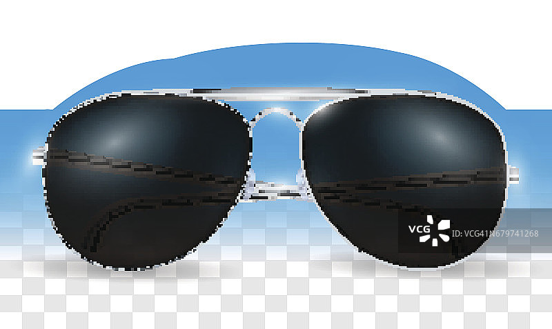 真正的3d透明黑色太阳眼镜矢量图片素材