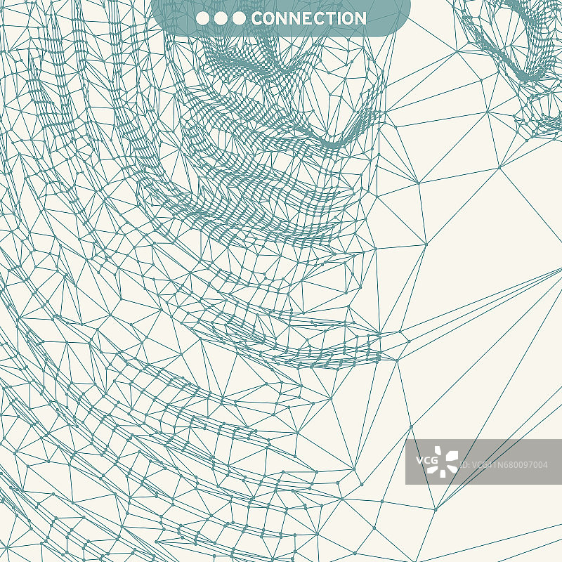 蜘蛛网或蜘蛛网。网络抽象背景。连接结构。3D技术风格。矢量插图。图片素材