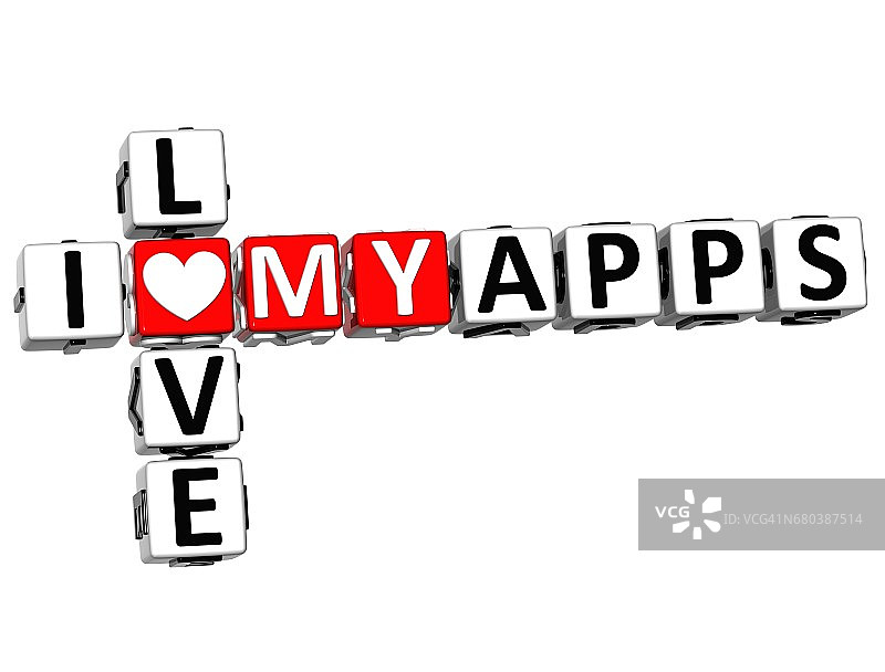 3D I Love My Apps填字游戏图片素材