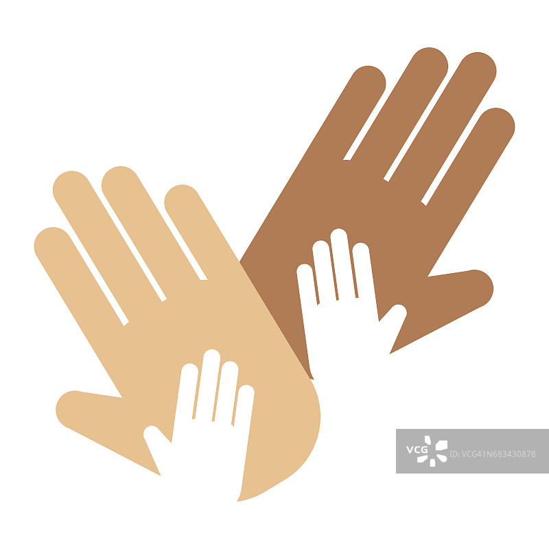 人的双手显示问候手腕方向符号手指人类拇指概念矢量插图图片素材