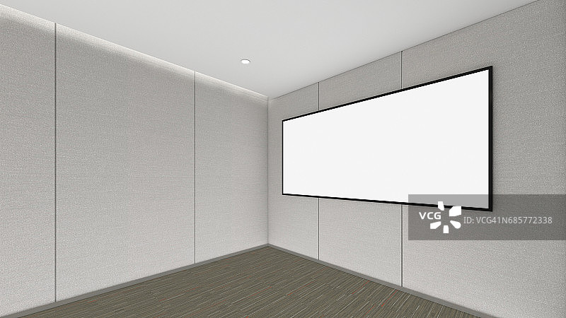 现代空房间，3d渲染室内设计，模拟插图图片素材