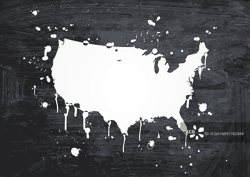 美国涂鸦白色地图上的黑暗grunge背景图片素材