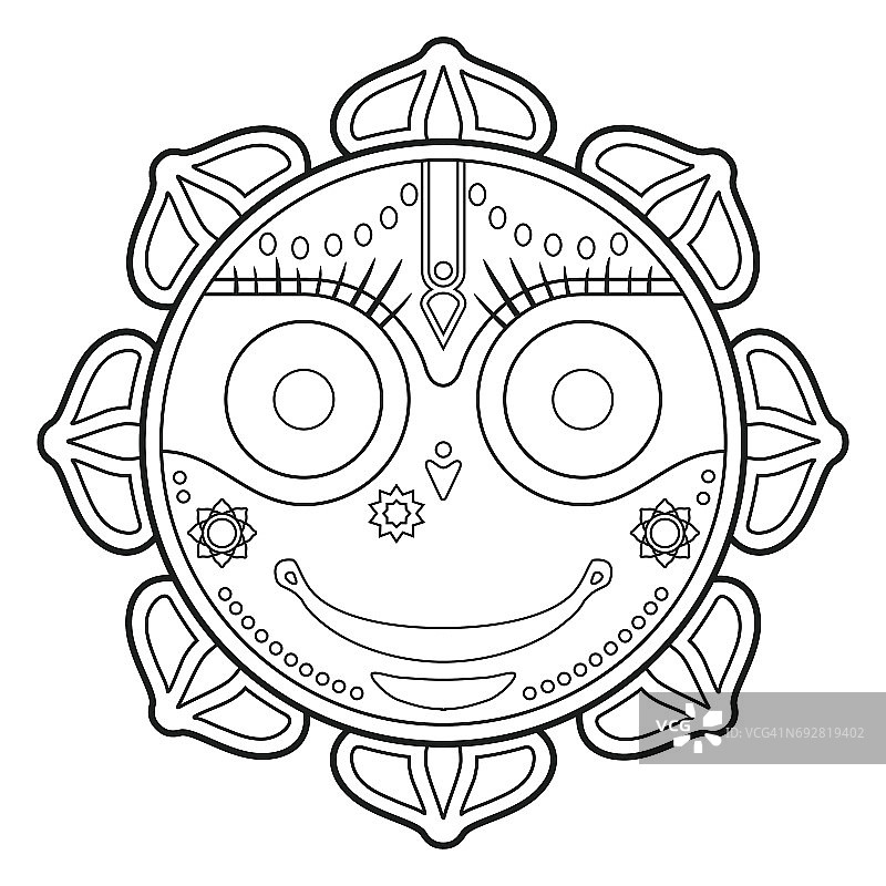 Jagannath，印度宇宙之神，Lord Jagannatha, Jagannath Puri, Odisha -stock vector图片素材