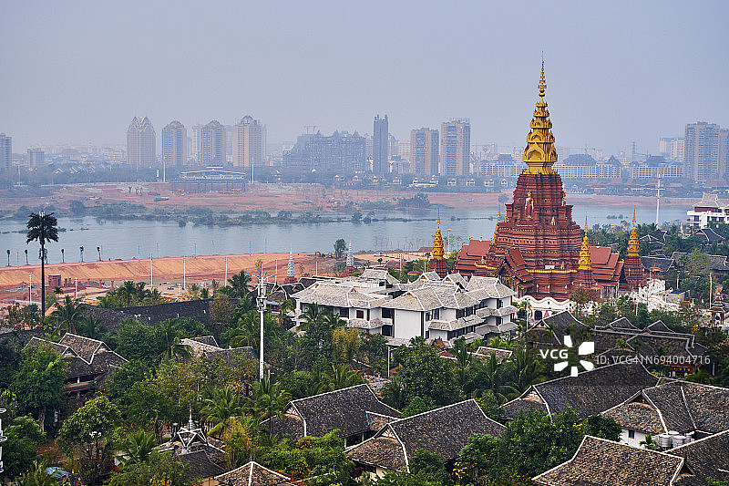 中国，云南，西双版纳区和市，湄公河图片素材