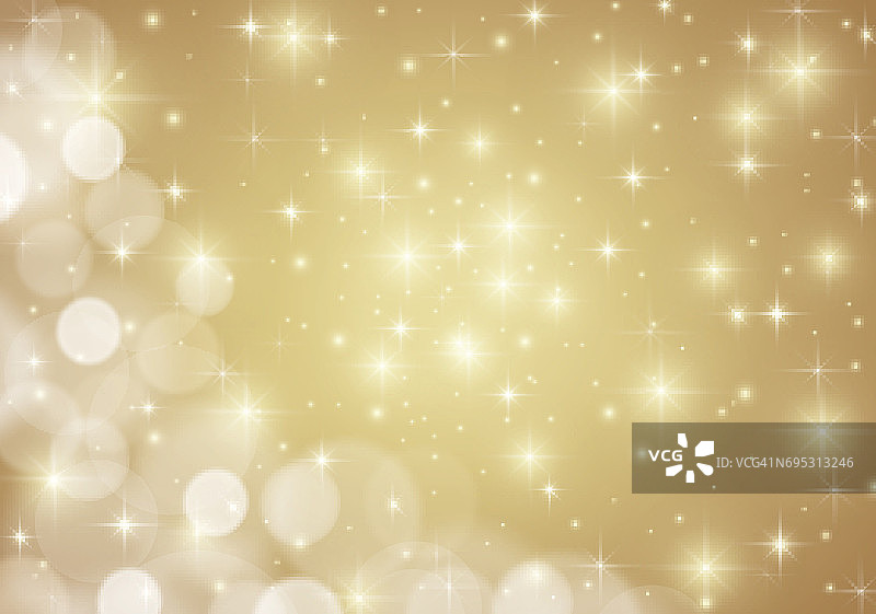 金色闪亮的灯光星星背景图片素材