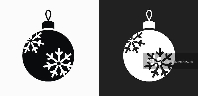 圣诞装饰图标上的黑色和白色矢量背景图片素材