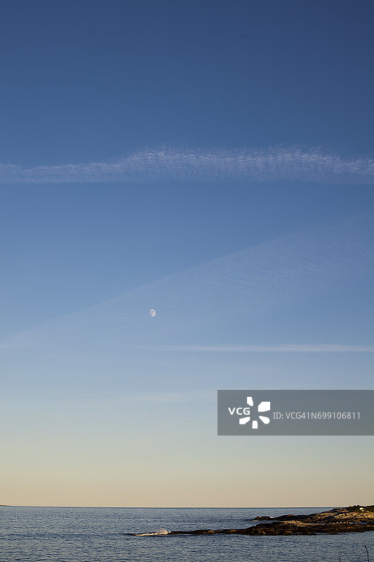 里德州立公园日落与月亮显示图片素材