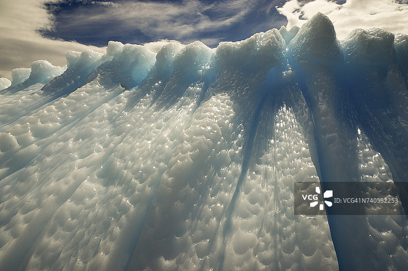 格拉赫海峡，蓝色的冰形成图片素材