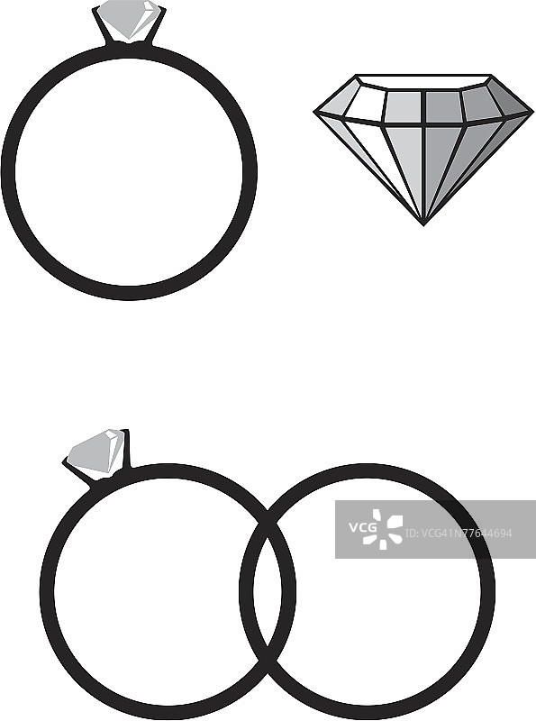 钻石戒指的剪影图片素材