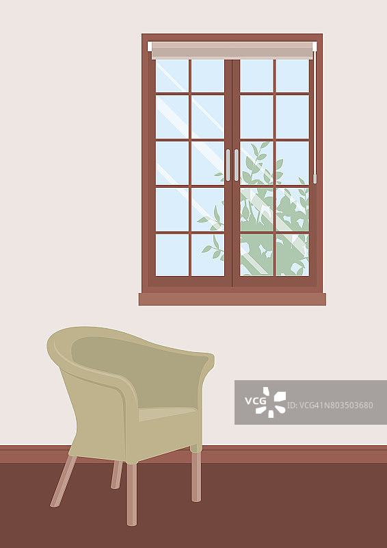 室内/窗户和椅子的插图图片素材