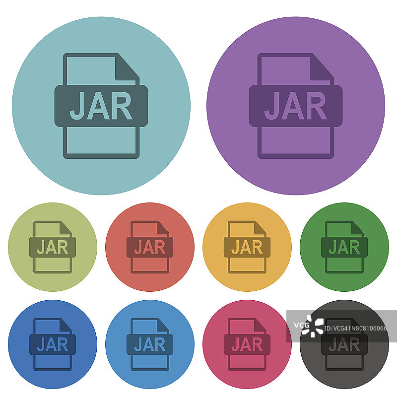 JAR文件格式颜色较暗的平面图标图片素材