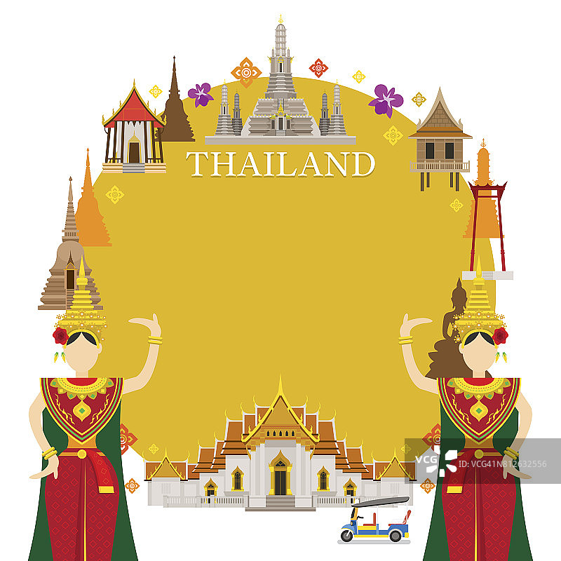 泰国地标，传统舞蹈，框架图片素材