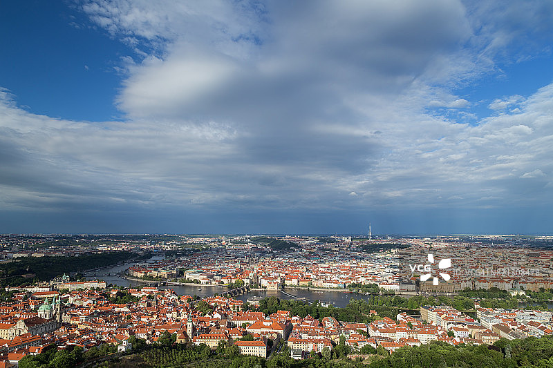 布拉格城市鸟瞰图图片素材