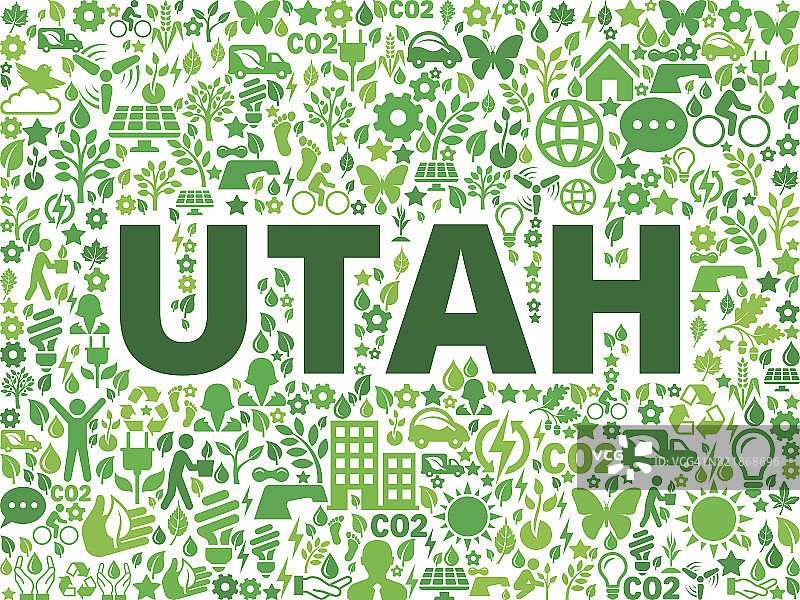 犹他州环境保护向量图标模式图片素材