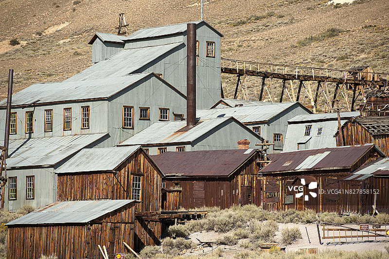 邮票厂建筑在博迪州历史公园，金矿鬼城，美国加州图片素材