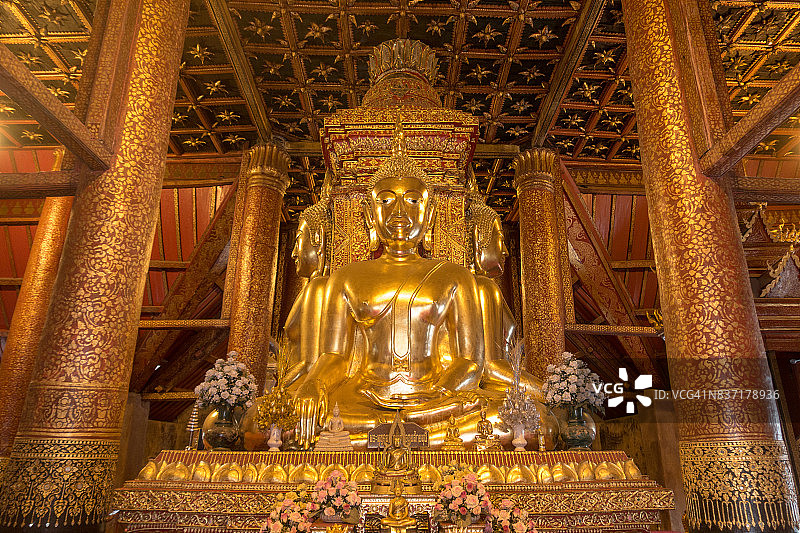 卧佛寺是泰国南省的一个独特的泰国传统寺庙图片素材
