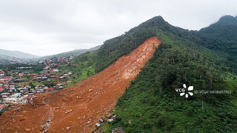 塞拉利昂泥石流无人机航拍照片图片素材