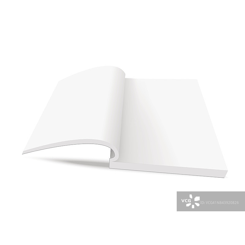 翻开的书的空白页。用床单模拟打开的书。向量。图片素材