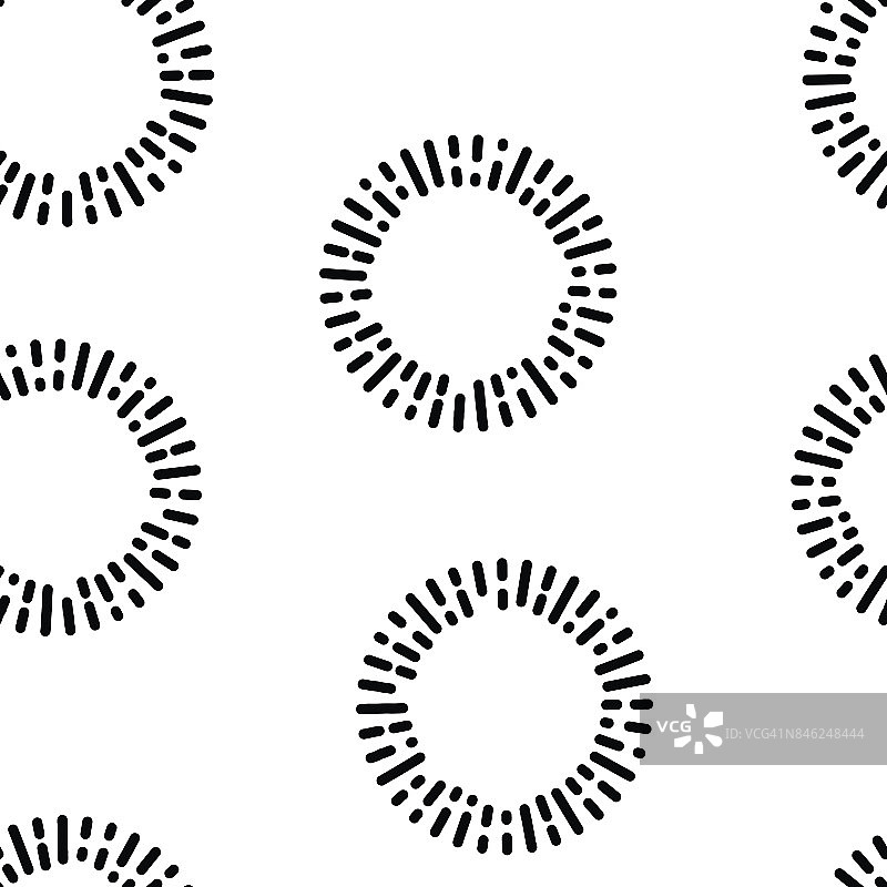 简单无缝纺织图案与黑色圆形元素。向量的背景。图片素材