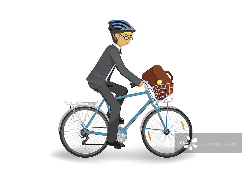 戴头盔的骑自行车人图片素材