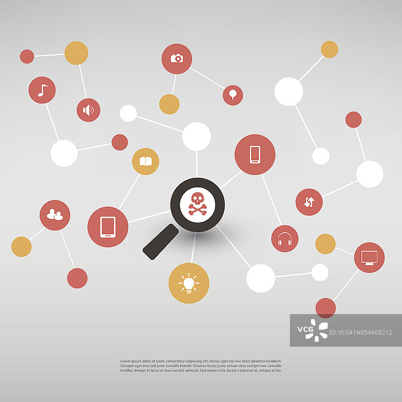 网络漏洞，传播病毒感染- IT安全概念设计图片素材