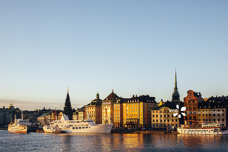 晴朗的一天，瑞典斯德哥尔摩的天际线图片素材