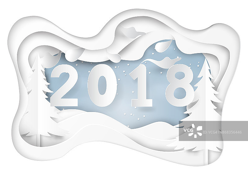 在冰雪和冬季，祝你2018年新年快乐图片素材