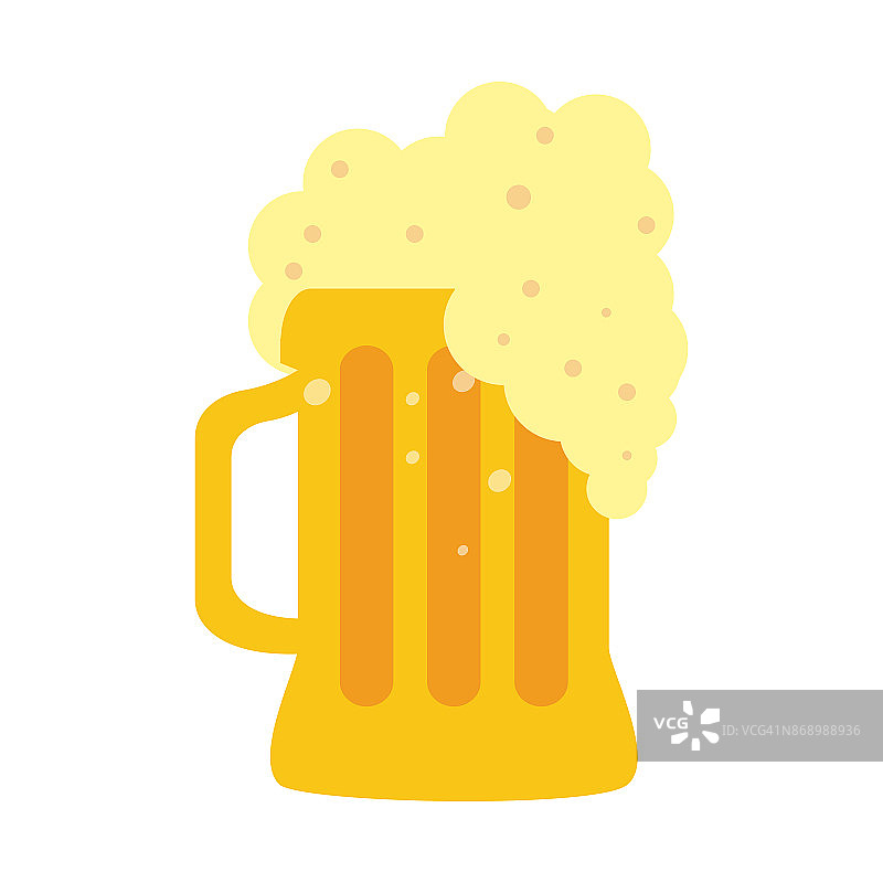 杯啤酒与泡沫图标形象图片素材