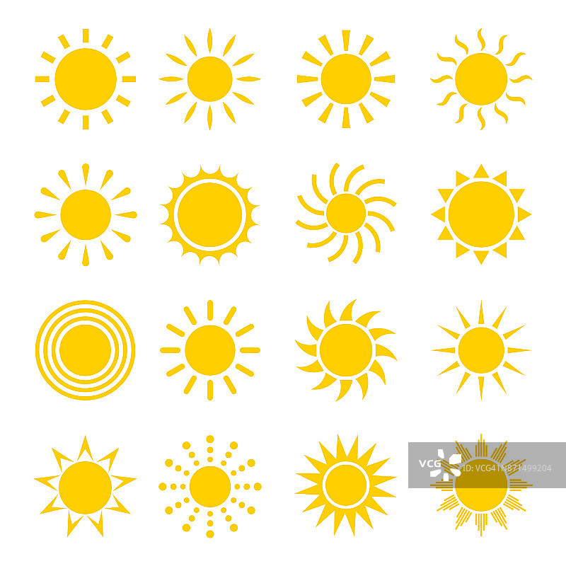太阳图标向量集图片素材