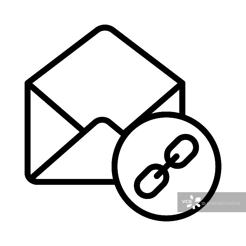 邮件链接细线矢量图标图片素材