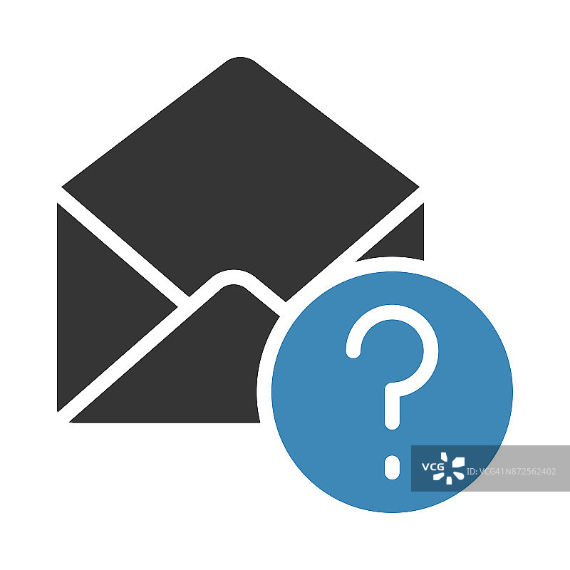邮件问号符号两个彩色矢量图标图片素材