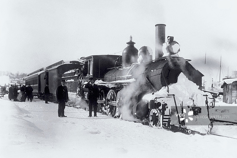 冬季蒸汽机车图片素材