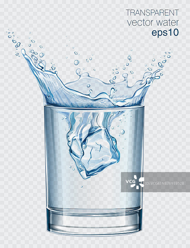 透明矢量水飞溅在玻璃上的水光背景图片素材