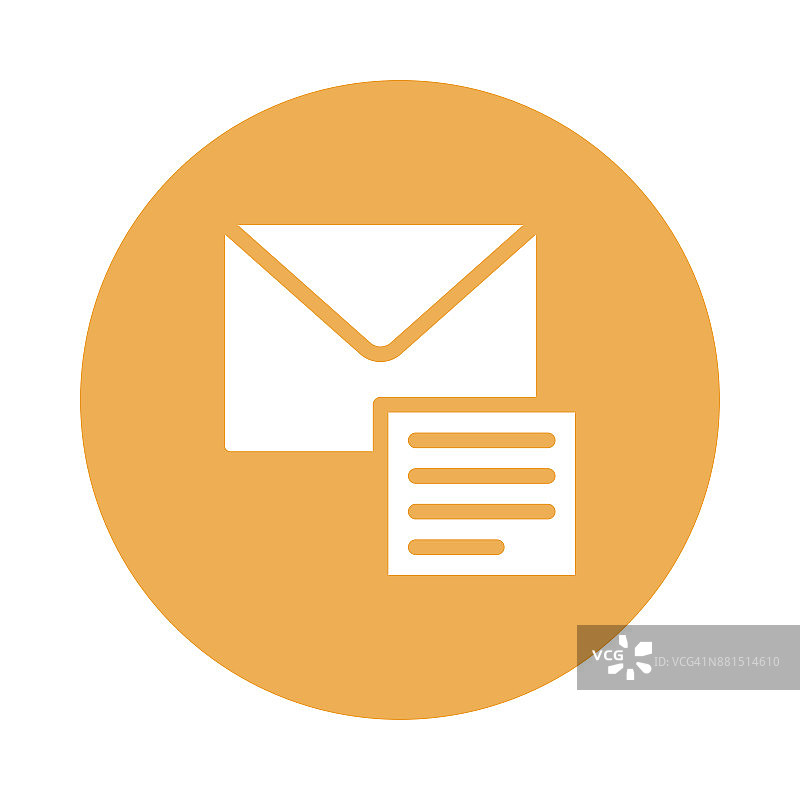邮件文档符号扁圆图标图片素材