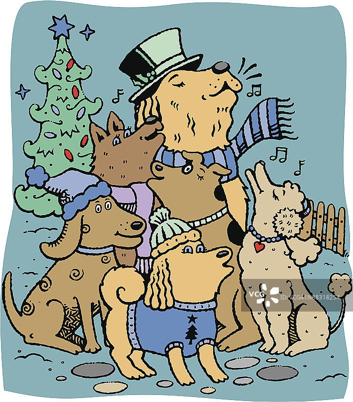 圣诞的“猎犬”每个人都对圣诞节感到兴奋图片素材