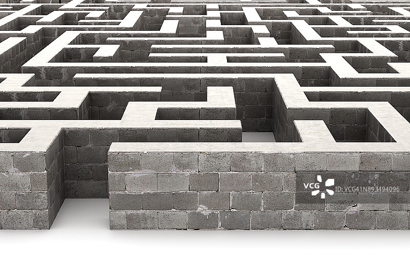 灰色迷宫，解决问题的概念图片素材
