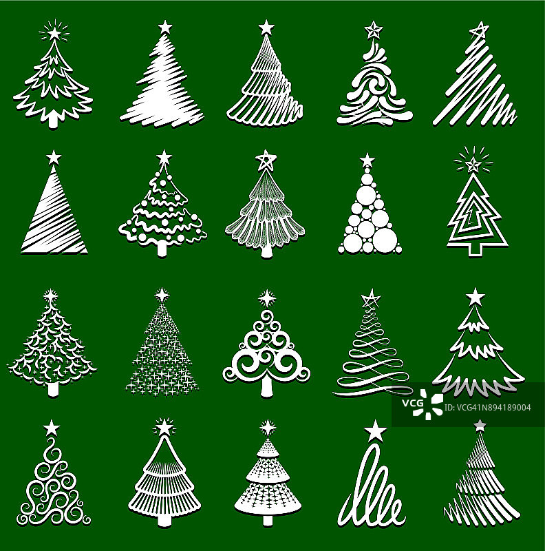 圣诞树收集版税免费矢量图形图片素材