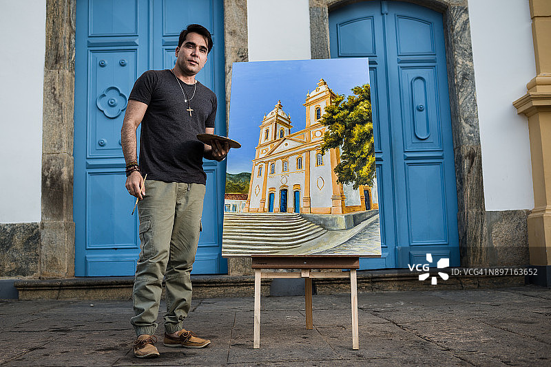 艺术家在巴西画了一座真实的大教堂图片素材
